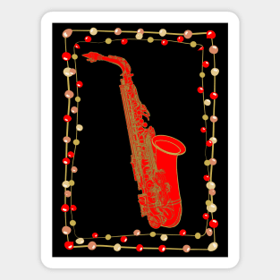 Christmas Saxophone Magnet